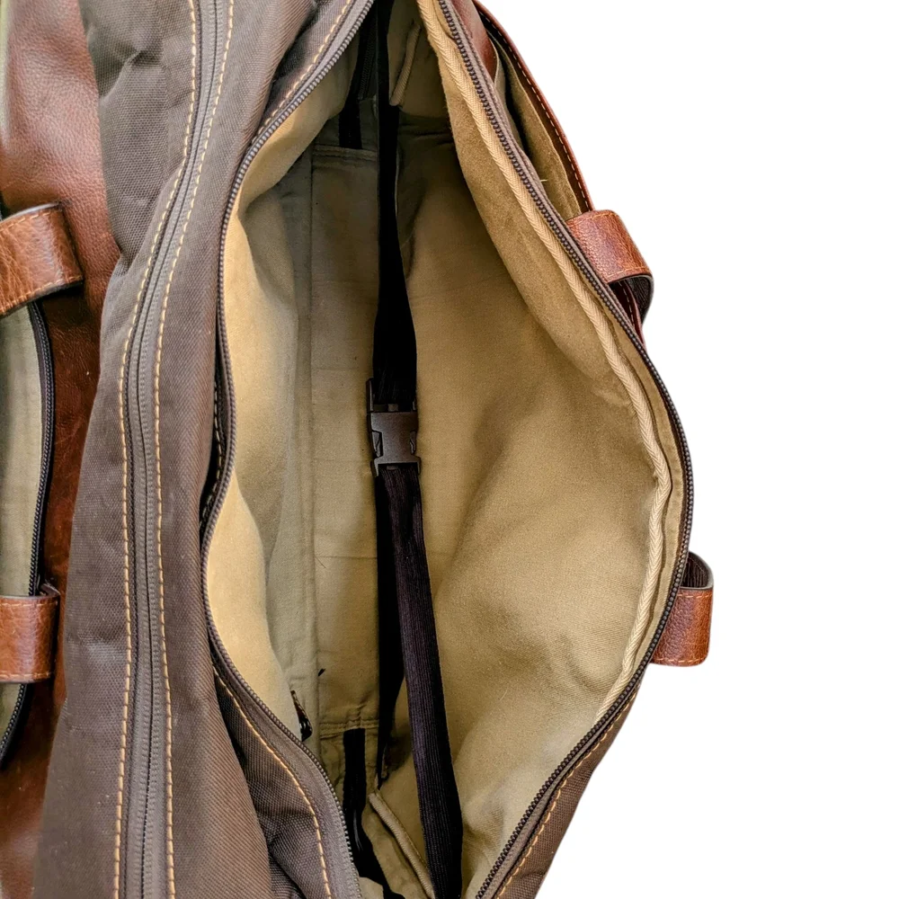 BOCONI GRATH LEATHER ALL IN ONE SUITCASE, LAPTOP, CARRY, ADJUSTABLE STRAP BAG